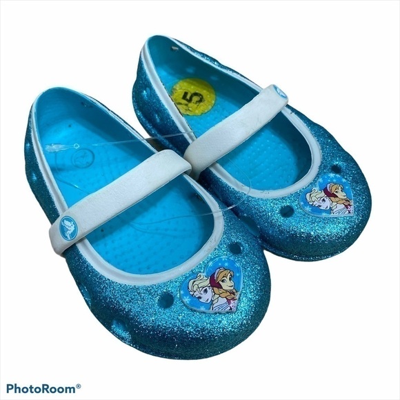 Crocs Frozen Mary Jane Flats Sandals Sz 5 Disney - Picture 1 of 6